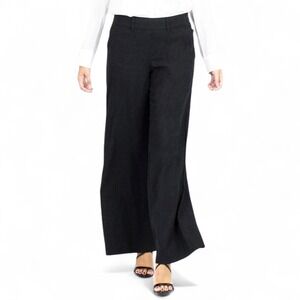 Lauren Ralph Lauren Linen Blend‎ Wide Leg Nautical Pants Womens Size 4 Black